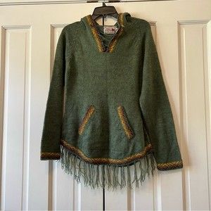 The Alpaca Collection Green Handmade Alpaca Wool Pullover Size Small